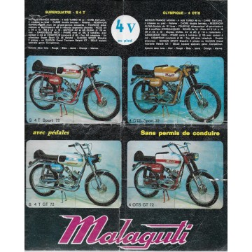 MALAGUTI Catalogue original Gamme cyclomoteurs de 1972