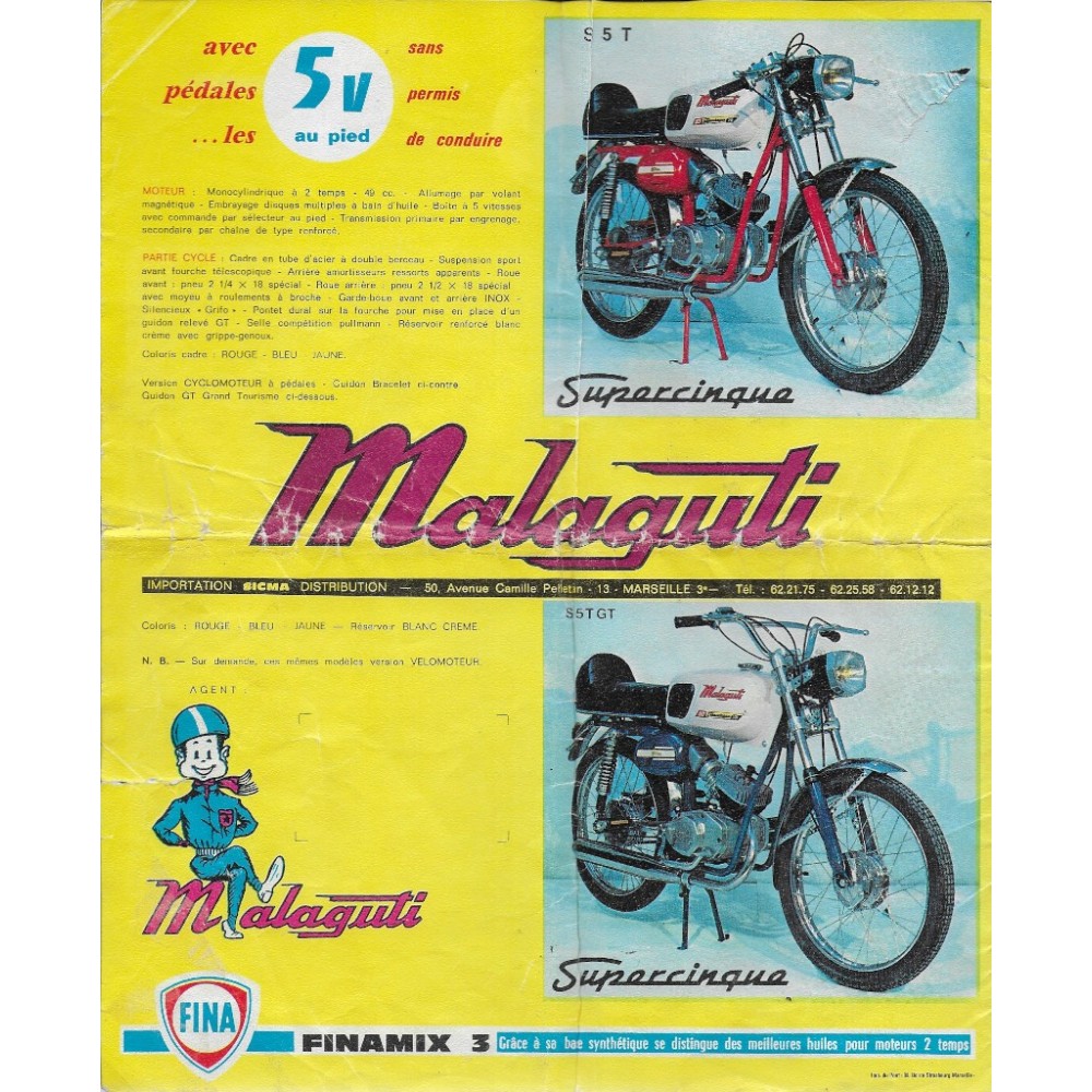MALAGUTI Catalogue original Gamme cyclomoteurs de 1972