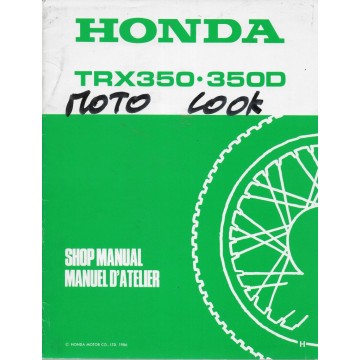 HONDA TRX 350 H - TRX 350 DH (Additif  janvier 1987)