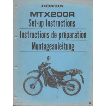 HONDA MTX 200 R de 1983 (Manuel de préparation)