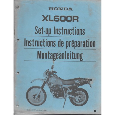 HONDA XL 600 R de 1983 (Manuel de préparation)