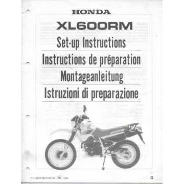 HONDA XL 600 RM de 19864 (Manuel de préparation)