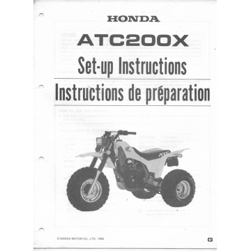 HONDA ATC 200 X de 1986 (Manuel de préparation 01 / 86)