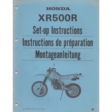 HONDA XR 500 R de 1983 (Manuel de préparation 03 / 83)