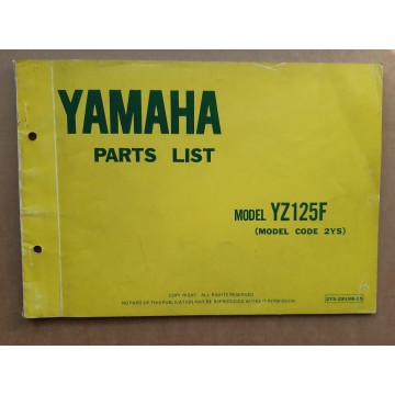catalogue yamaha yz 125 f 1979