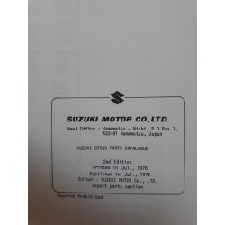 Catalogue de pièces détachées SUZUKI GT 500