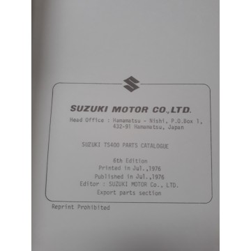 Catalogue de pièces détachées SUZUKI TS 400