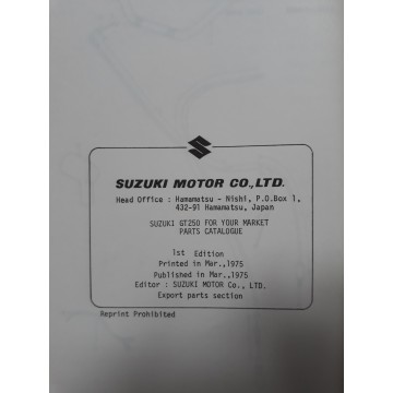 Catalogue de pièces détachées SUZUKI GT 250