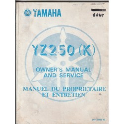 Manuel atelier YAMAHA YZ 250 (K) de 1983 (type 24Y)