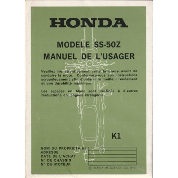Manuel utilisateur Honda SS-50Z