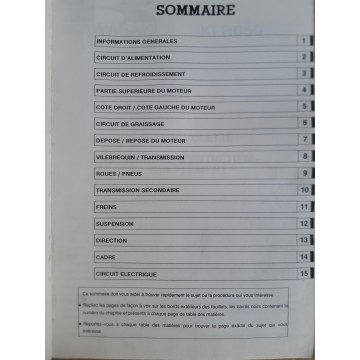 KAWASAKI KLR 650  de 1995 (Manuel atelier additif 10 / 94)