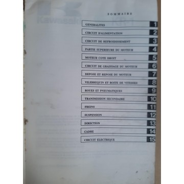 KAWASAKI KR-1 de  1988 et 1989 (Manuel atelier)