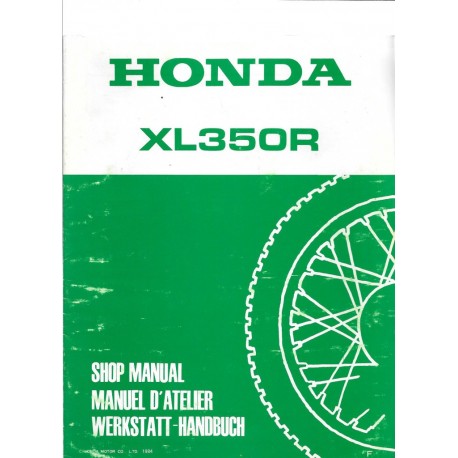 HONDA XL 350 R (Additif de novembre 1984)
