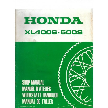 HONDA XL 400 et 500 S (Additif de mars 1981)