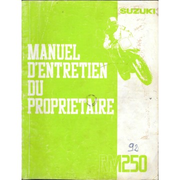 Manuel atelier SUZUKI RM 250 1991