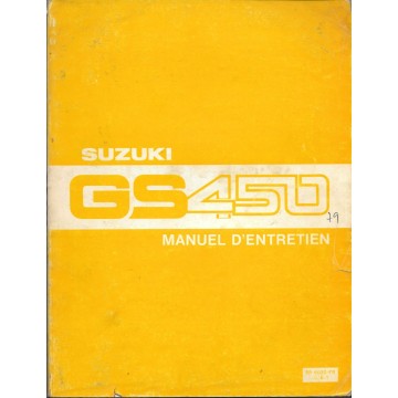 Manuel atelier additif SUZUKI  GS 450 modèle 1980