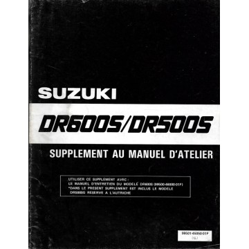 Manuel atelier SUZUKI DR 600  SG de 1986