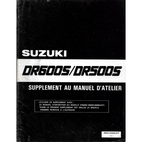 Manuel atelier SUZUKI DR 600  SG de 1986