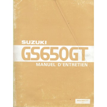 Manuel atelier  SUZUKI  GS 650 GT de 1981