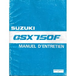 Manuel atelier SUZUKI GSX 750 F modèle 1989