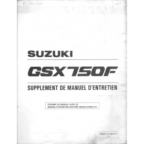 Manuel atelier SUZUKI GSX 750 FT modèle 1996