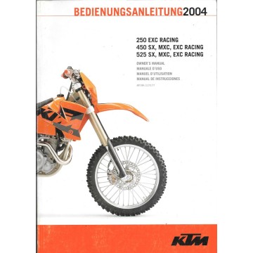 KTM 250 EXC, 450 SX, 525 SX/ MXC modèle 2004