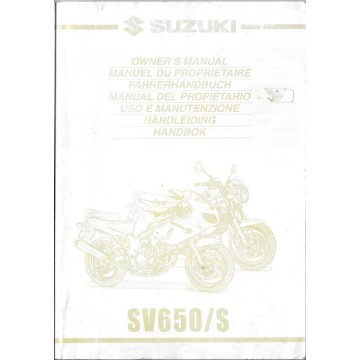 SUZUKI SV 650 / S modèles  Y et K1 de 1999
