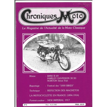 CHRONIQUES MOTO n° 5 MARS /AVRIL 1988