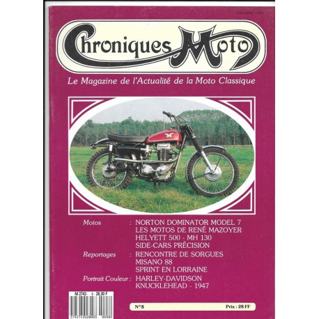 CHRONIQUES MOTO n° 8 SEPTEMBRE / OCTOBRE 1988