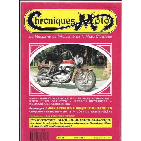 CHRONIQUES MOTO n° 16 JANVIER / FEVRIER 1990