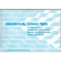 HONDA CRM 125  de 1990 (manuel utilisateur 10 / 1989) 
