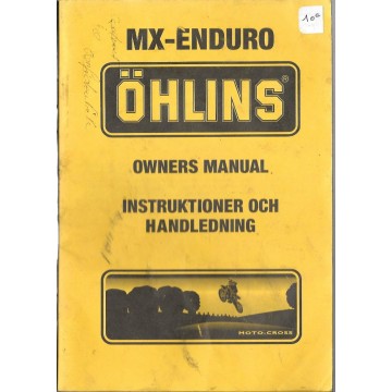 Manuel utilisation et entretien mono-amortisseur OHLINS  (08 /1993)