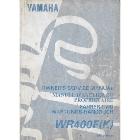 YAMAHA WR 400 F  (K) type 5BI de 1998