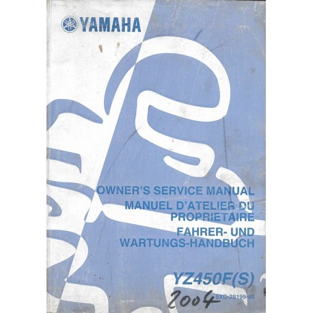 YAMAHA YZ 450 F (S) type 5XD de 2004