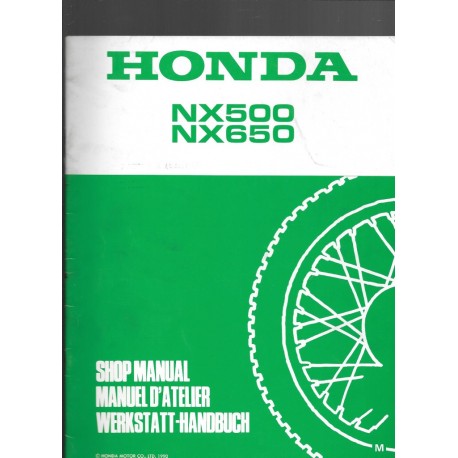 HONDA NX 650  Additif Décembre 1990