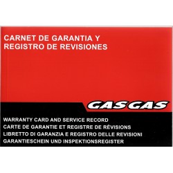GAS GAS carnet de garantie neuf