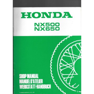 HONDA NX 500 / 650 Additif décembre 1989