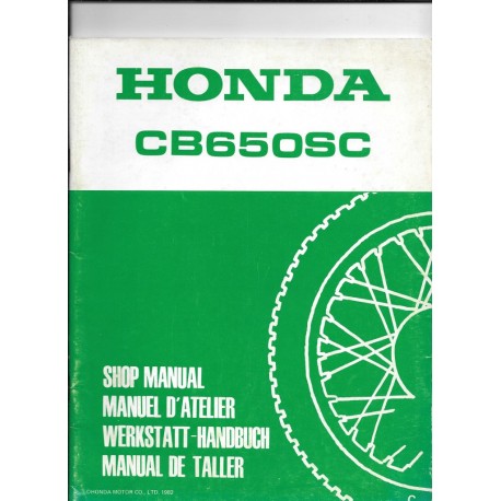 HONDA CB 650 SC  (Additif  de mai 1982)