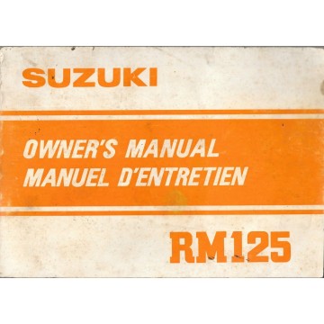 Manuel atelier SUZUKI RM 125 1982