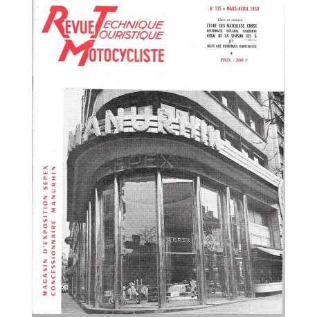 Revue Technique Motocycliste n° 135 de mars-avril 1958