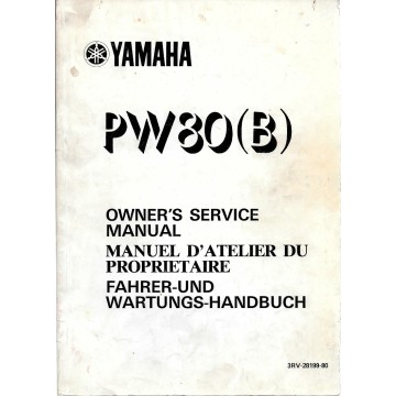 Manuel atelier YAMAHA PW 80 (B)  Type 3RV  1991