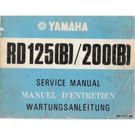 YAMAHA RD 125  (B) / RD 200 (B)  (manuel atelier 09 / 1974)