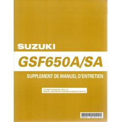 Manuel atelier SUZUKI GSF  650 A K5 / SA K5  (modèle 2005)