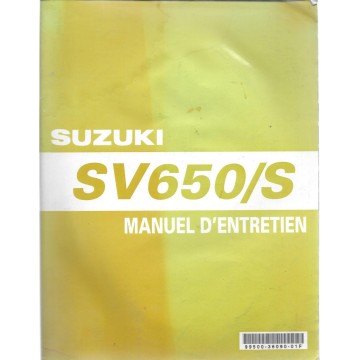 Manuel atelier SUZUKI SV 650 X / SV 650 SX  (12 / 1998)  