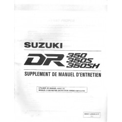 Manuel atelier SUZUKI DR 350 R-SR- SRP  (additif 10 / 1993) 