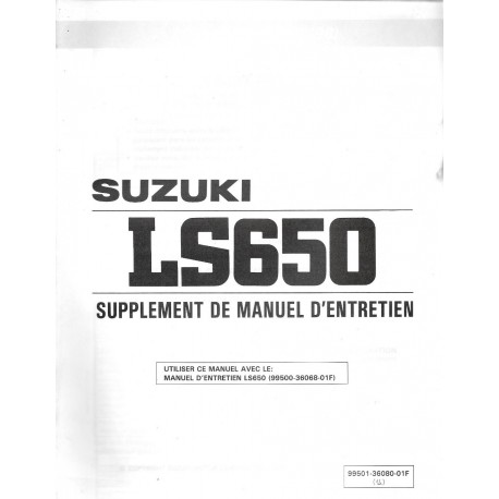 Manuel atelier SUZUKI LS 650 T 1996 (additif 09 / 1995)  
