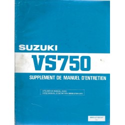 Manuel atelier additif SUZUKI VS 750 GLJ (01 / 88) 