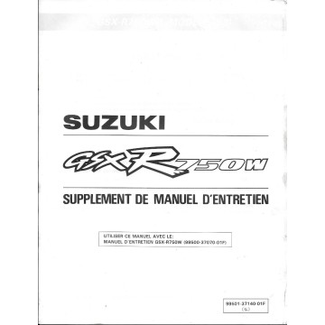 Manuel atelier additif  SUZUKI GSX-R 750 WP (09 / 92) 