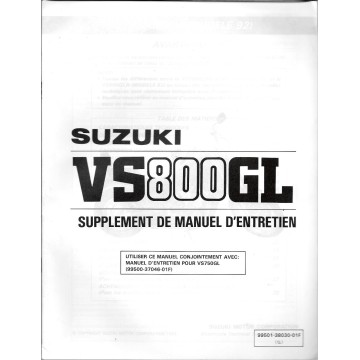 Manuel atelier additif SUZUKI VS 800 GLN  (02 / 92) 