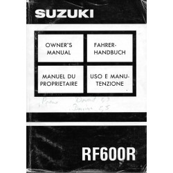 Manuel utilisateur SUZUKI RF 600 R de 1993  (12 / 1992) 